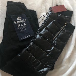 IRO-Ochi premium denim Jeans NWT Black fluffy zip